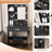 Black Vanity With Adjustable Led Lights, Power Socket, Hairdryer Holder And Upholstered Stool - American Modern Classic Style For Small Bedrooms, Compact Refined Material Table Mirror, Outlet, In-37528911
