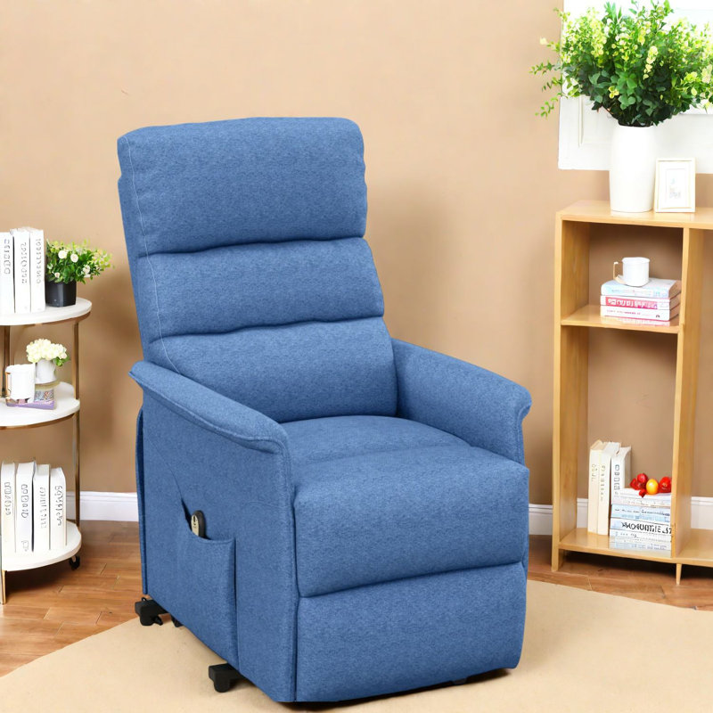 Fauteuils inclinables électriques confortables avec structure en acier, design bleu moderne pour la maison