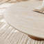 Table basse ronde Mid-Century à texture de travertin avec base en bois massif glamour pour le salon ou le bureau-1359738844-1368410794