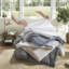 Ensemble de literie pour grand lit 3 pièces Timeless, rayures tissées en polyester, moderne et durable pour les chambres à coucher