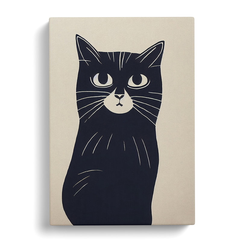 XC1022-615X An Inquisitive Cat - Wrapped Canvas Graphic Art, 50cm H x 35cm W x 3cm D