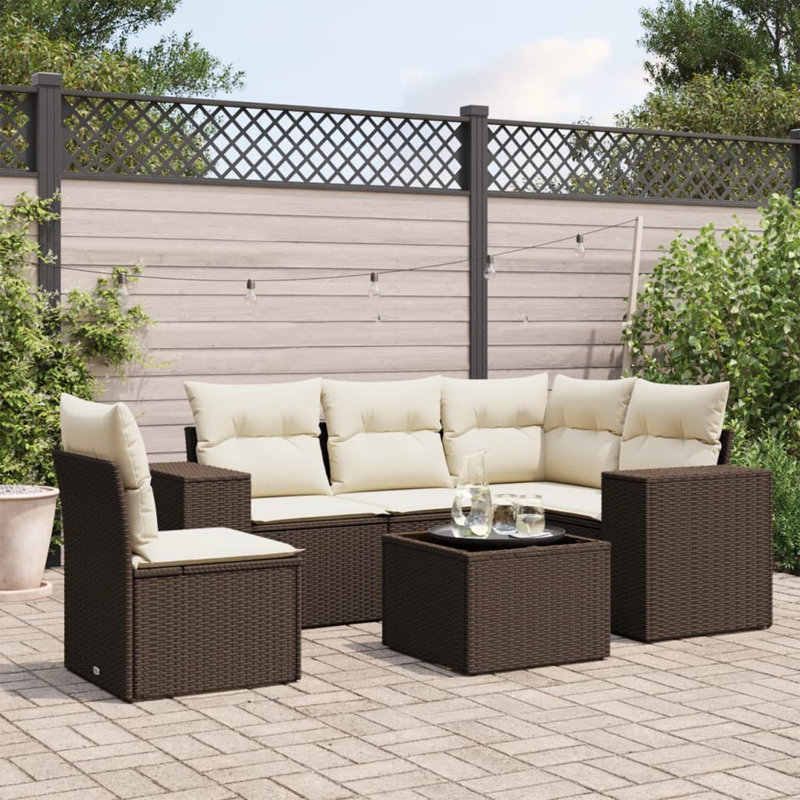 Ensemble de canapé de jardin Vidaxl brun, blanc crème