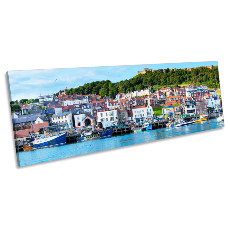 Scarborough North Yorkshire - Wrapped Canvas Panoramic Art Prints, 30.48cm H x 91.44cm W