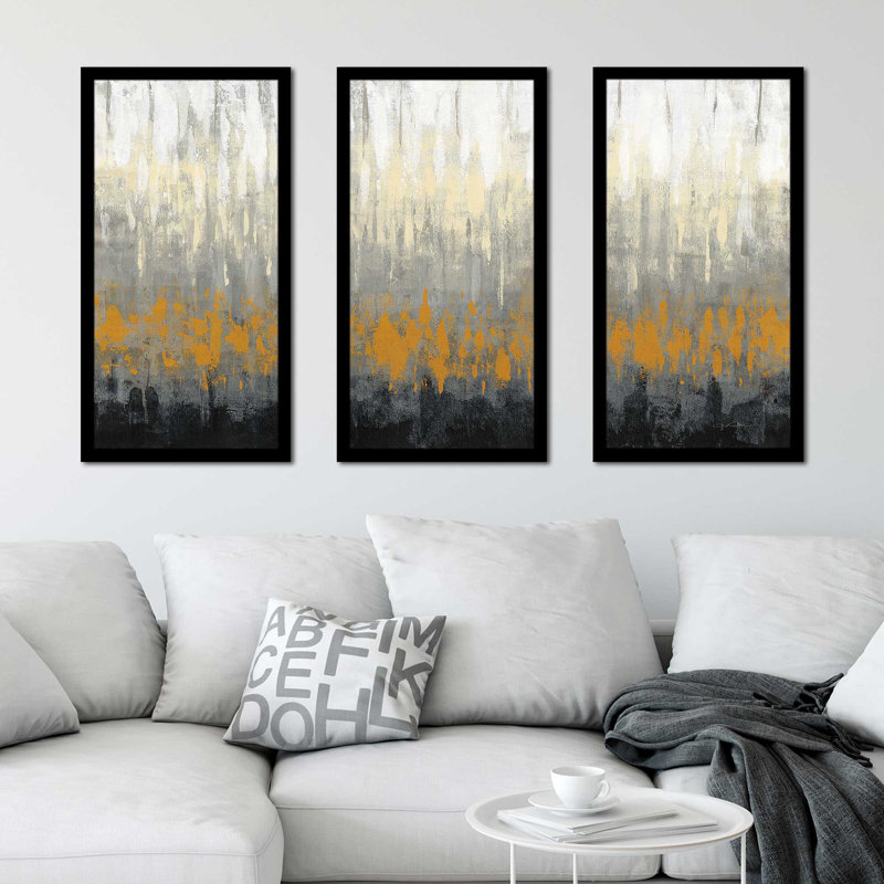 " Rain On The Asphalt IV " 3 - Pieces, 40.5" W x 25.5" H x 1" D