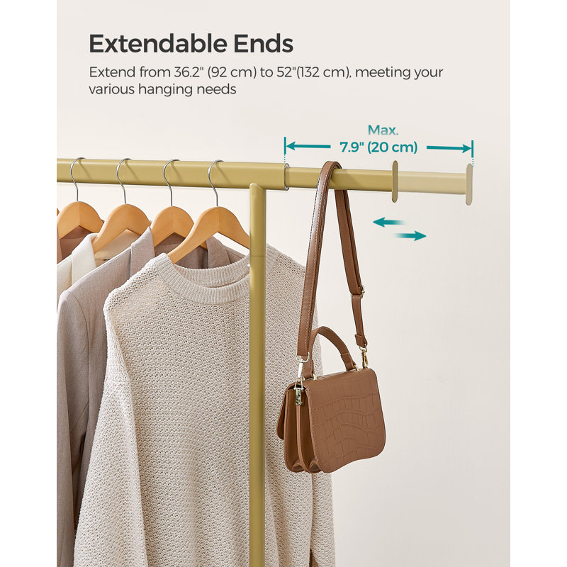 Ahmoni 132cm Rolling Clothing Rack, Gold