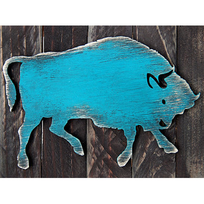 Aimants en bois rustique en forme de bison