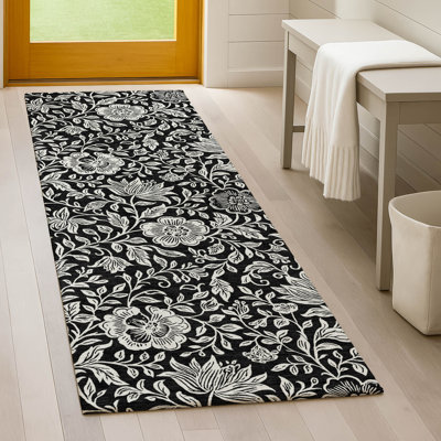 Tapis floral intérieur / extérieur lavable à la machine Chantille ACN2572
