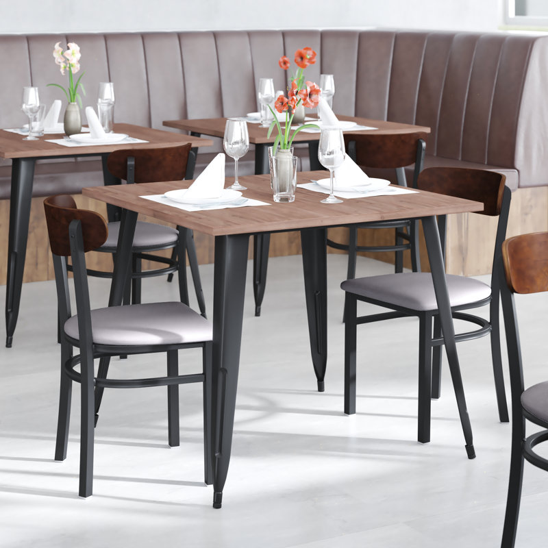 Chaises de salle à manger Everlei de qualité commerciale avec capacité de charge de 500 lb Capacité du siège en bois massif à structure en acier