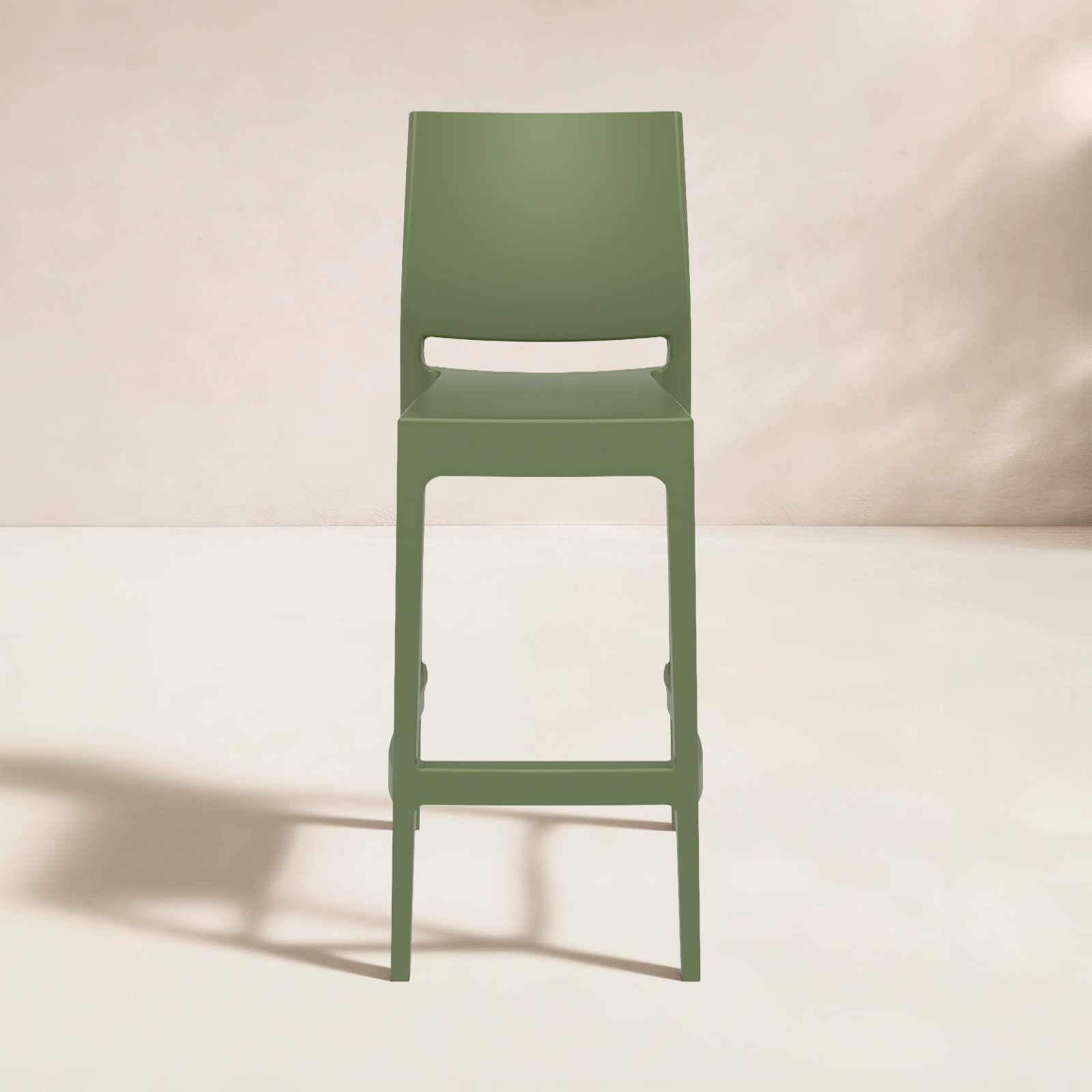 Adrienne Outdoor Bar Stool, Olive Green, 29.5"