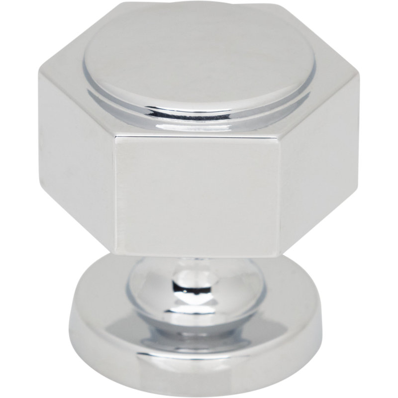 Stanmore 1 1/4" Length Geometric Knob, Polished Chrome