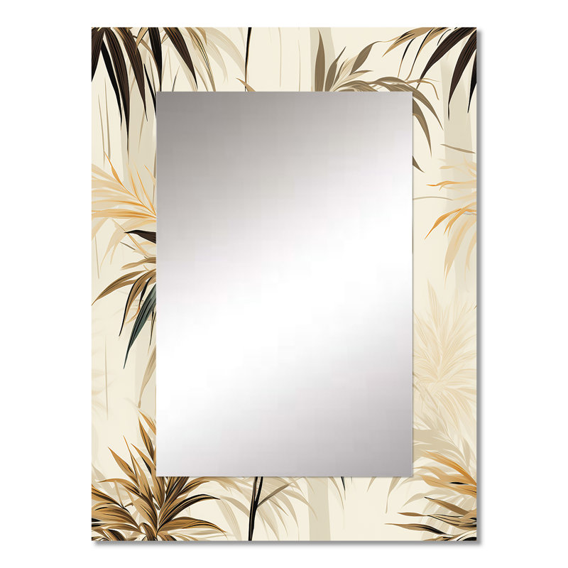 Aryton Driftwood Zen Tropical Pattern - tropical  Mirror, Tropical Decorative Wall Mirror, Printed Metal Art, 32" x 24"