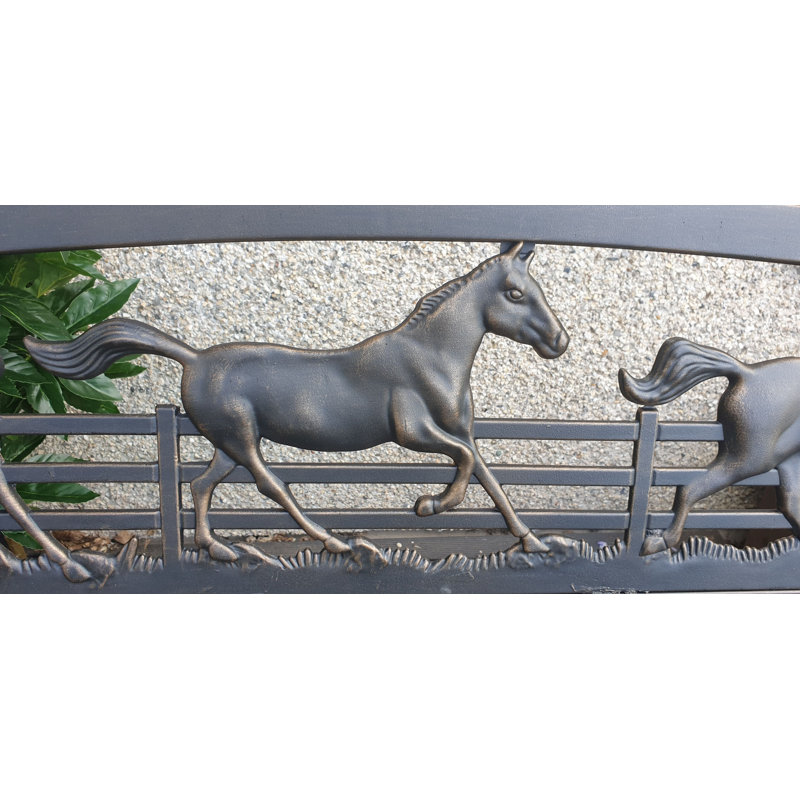 Galloping Horse Metal Garden Bench
