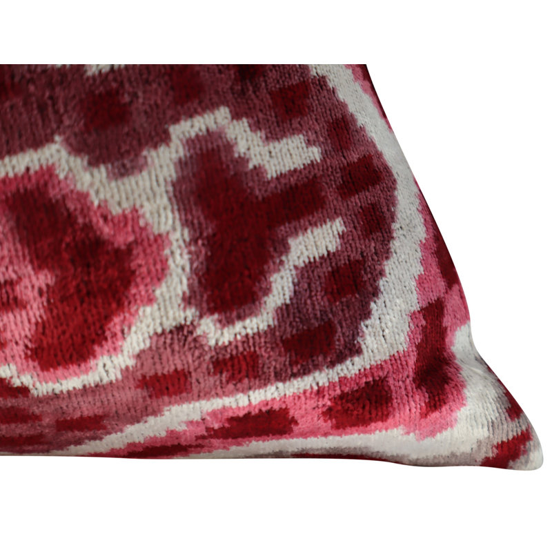 Velvet Rectangular Pillow Cover & Insert, Brown/Red Geometric 1