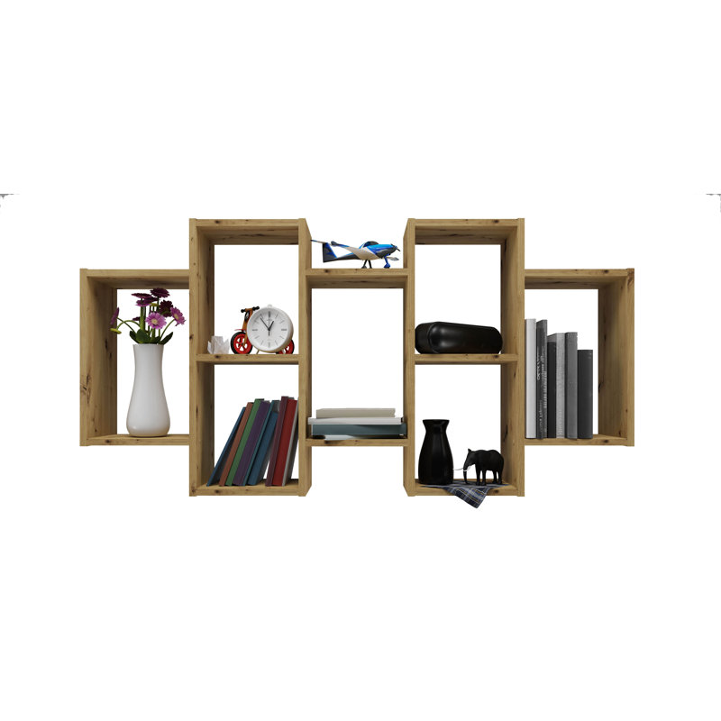 Fatyma 7 Piece Accent Shelf, Light Brown