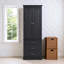Tall Storage Cabinet With Three Drawers For Bathroom/office, Black-2075990564