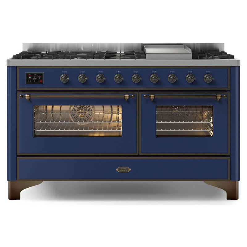 Majestic II 60" 5.02 cu. ft. Freestanding Dual Fuel Range with Griddle, Liquid Propane, Matte Graphite/Copper