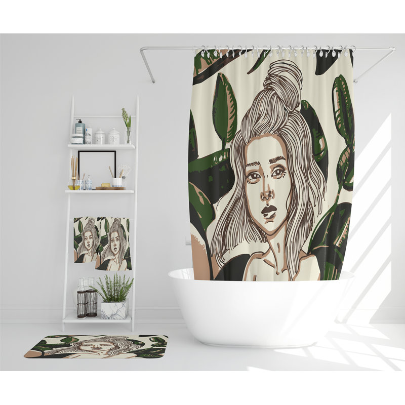 Nazahat Polyester Shower Curtain Set