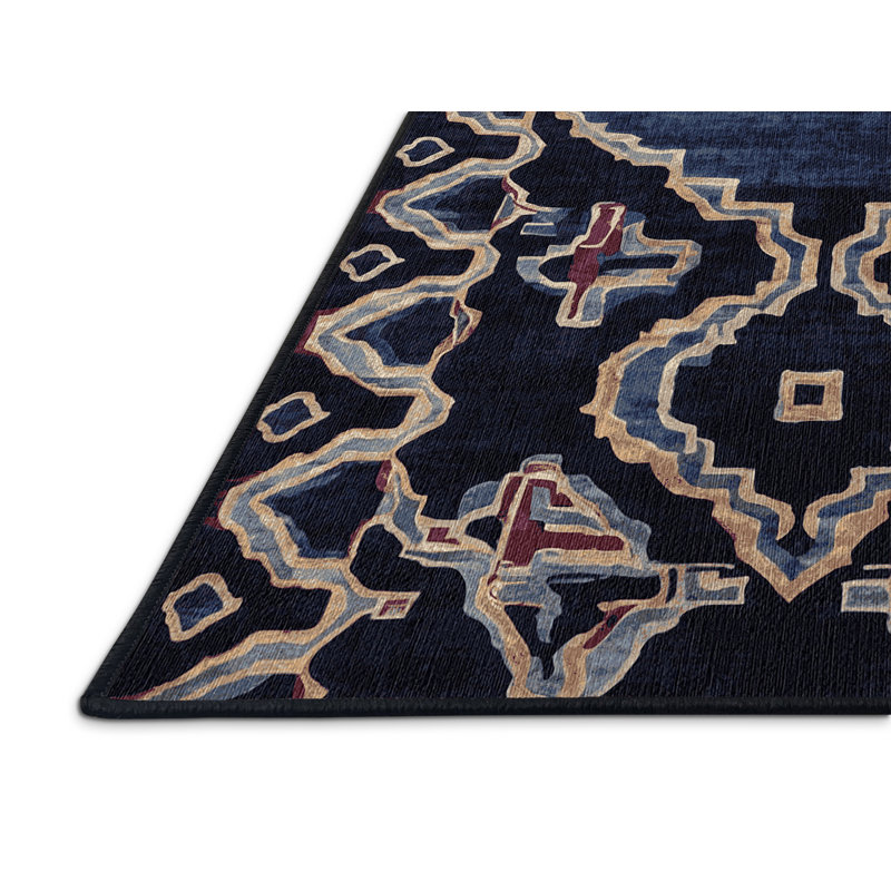 Machine Washable Gray Area Rug, Rectangle 6' x 9'