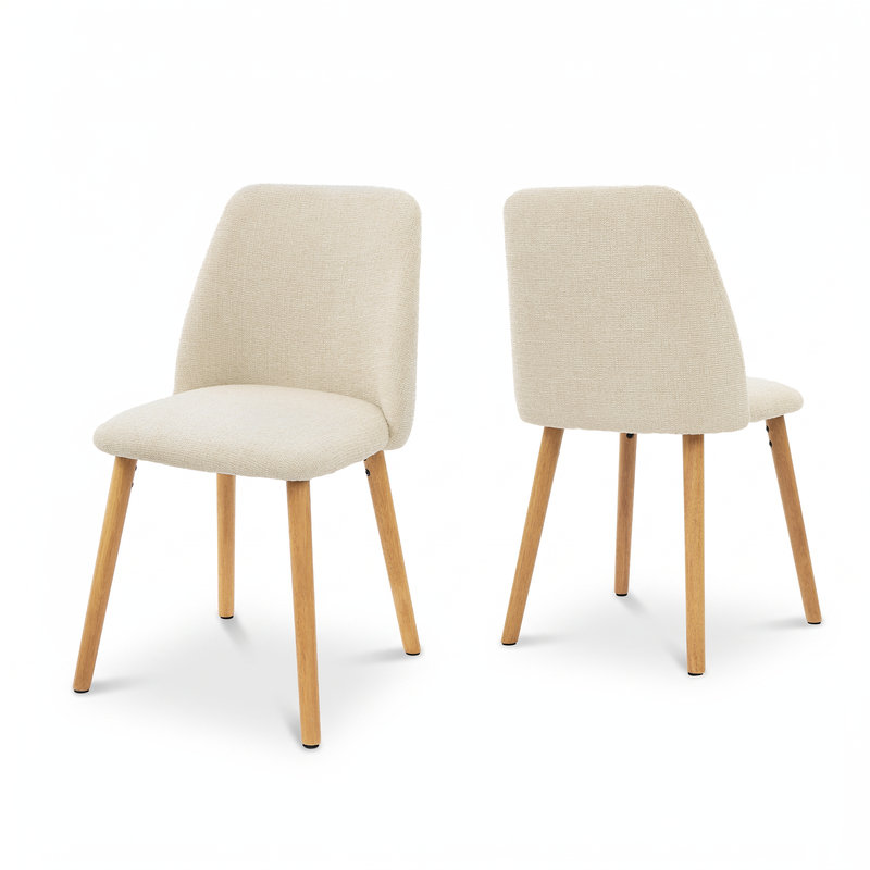 48 cm H Side Chair, Cream, 6, Cream