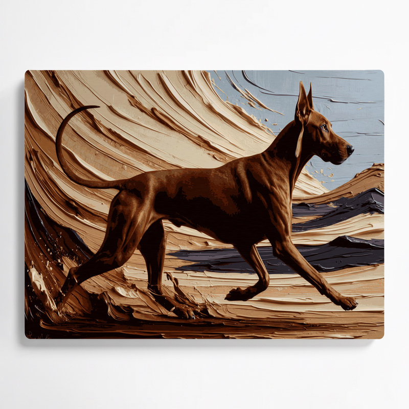 «Dogs Pharaoh Hound», art mural en métal noir, H 11 po x l 14 po