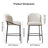 36.6''H Modern Pu Leather Breakfast Counter Bar Stool Gray With Back & Footrest-825873116-828681366