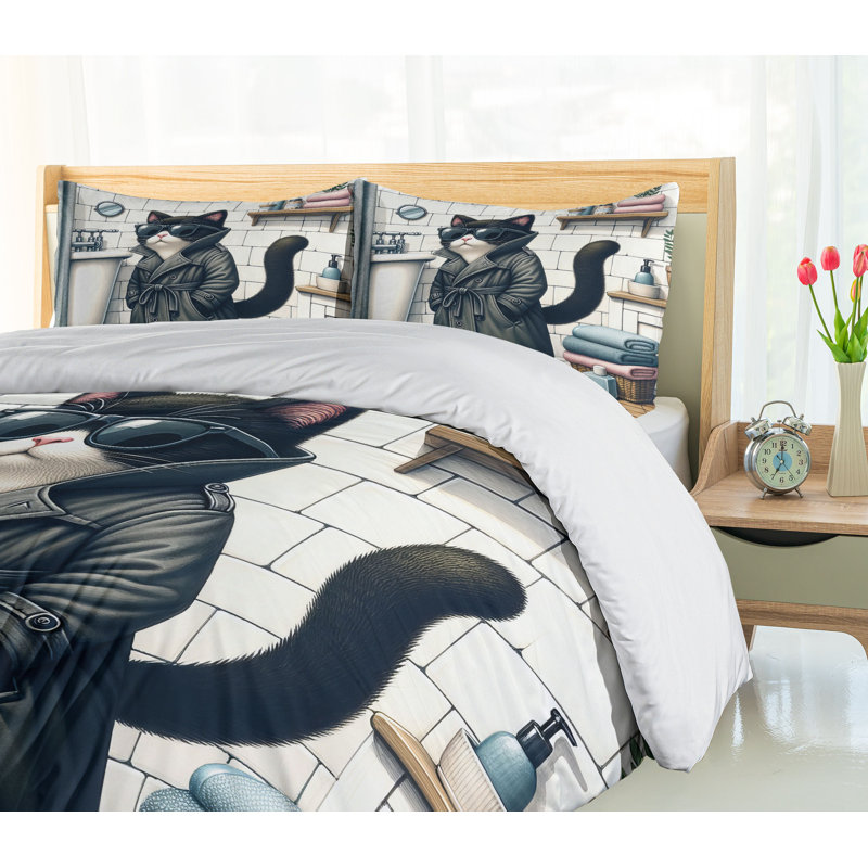 Cat Duvet Cover, Queen Duvet Cover + 2 Standard Shams
