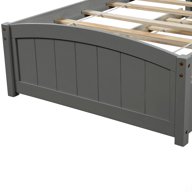 Lit plateforme simple avec deux tiroirs, Gris
