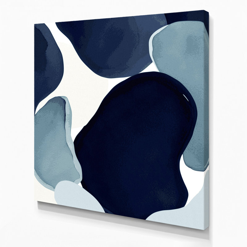 Abstrait aquarelle 11, art mural sur toile bleue, H 12 po x l 12 po
