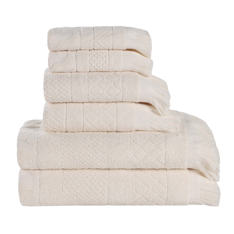 Serviette de bain Rolla, Ivoire ivoire, Ensemble de serviettes 6 pièces