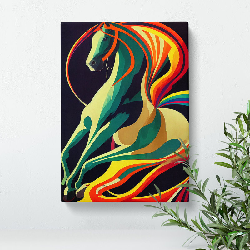 Abstract Horse No.3 - Wall Art, 50cm H x 35cm W x 3cm D, Wrapped Canvas