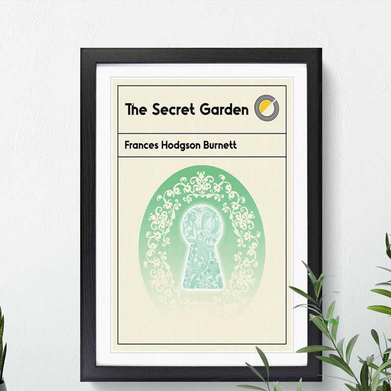 Book Cover the Secret Garden Frances Hodgson Burnett - Picture Frame Graphic Art, Black, 36cm H x 27cm W x 2cm D