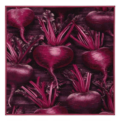 Washable Beetroot Vegetables Area Rug
