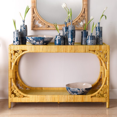 Primrose 48'' Glass Top Console Table