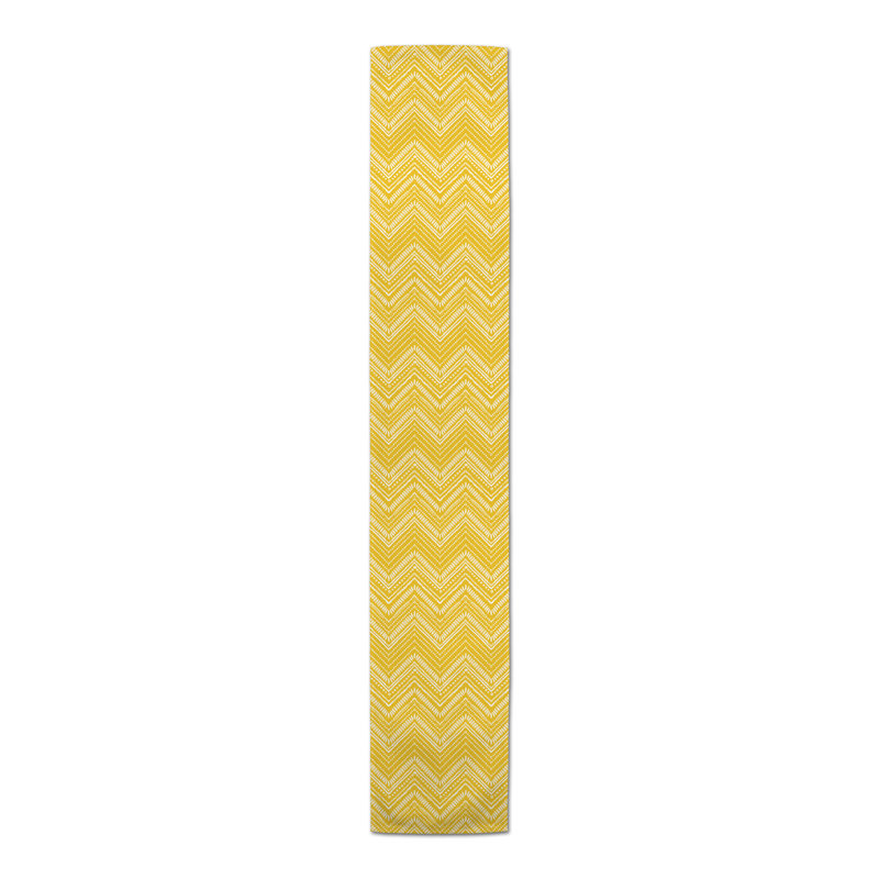 Dotan Chevron Cotton Blend Table Runner, 90" x 16"