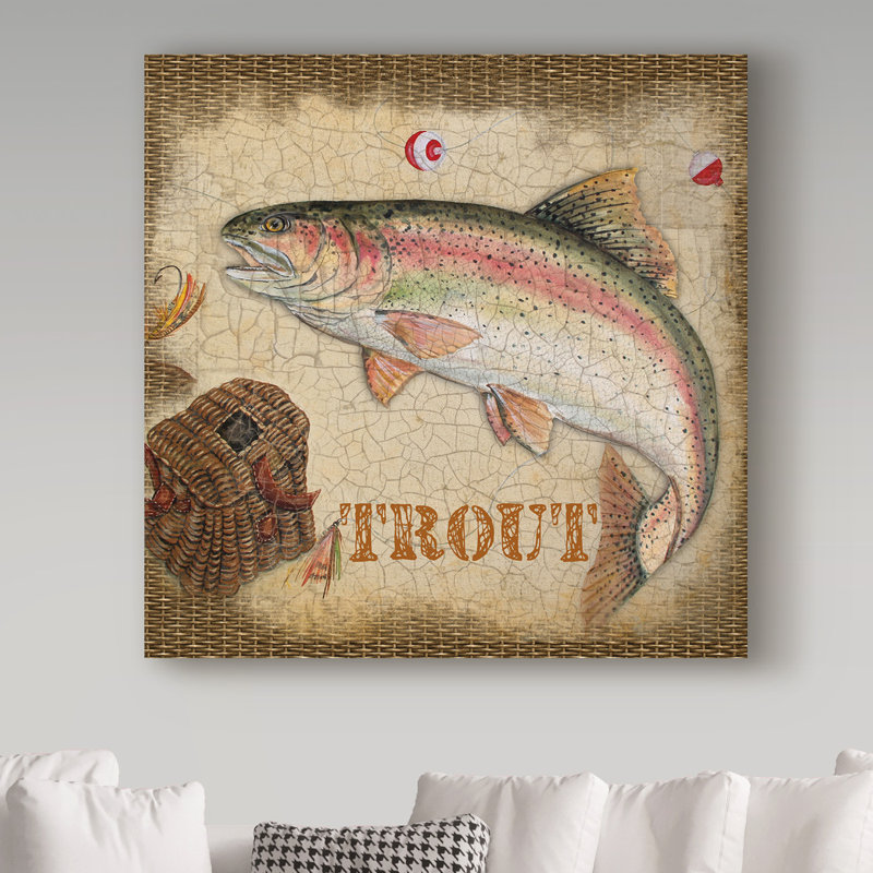 «Trout Beige» par Deagen, impression sur toile tendue, H 14 po x l 14 po x P 2 po