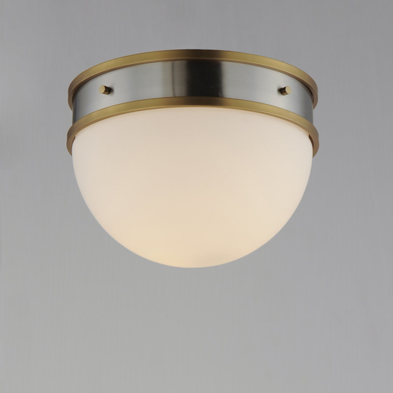 Duke Flush Mount, Satin Nickel/Satin Brass