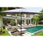 Parasol d'extérieur rectangulaire de 10 pi x 6,5 pi avec lumières à DEL solaires. Auvent imperméable, protection, manivelle et inclinaison faciles pour la piscine de jardin de 10 pi x 6,5 pi , Résistance, simplicité et fonctionnement