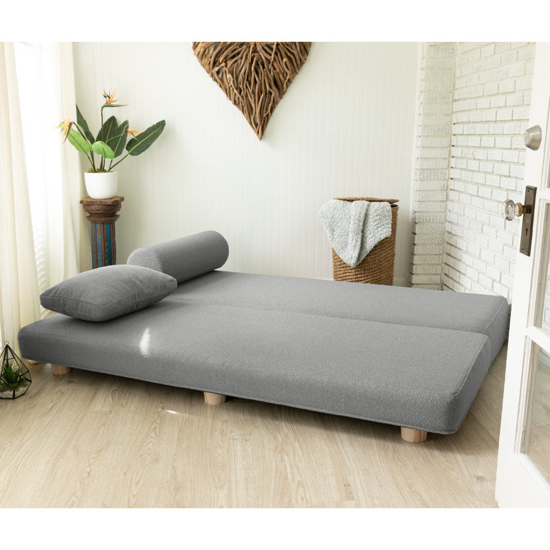 Méridienne escamotable avec lit de jour Amala , Boucle gris foncé