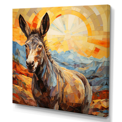 Patchwork Donkey Pastures III - Donkey Wall Art
