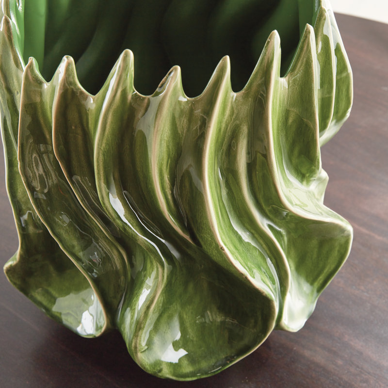 Callista Handmade Clay Table Vase, 14" H x 13" W x 12.75" D