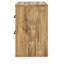Table de chevet avec 2 tiroirs Mayna, métal étain, bois brun 25 po