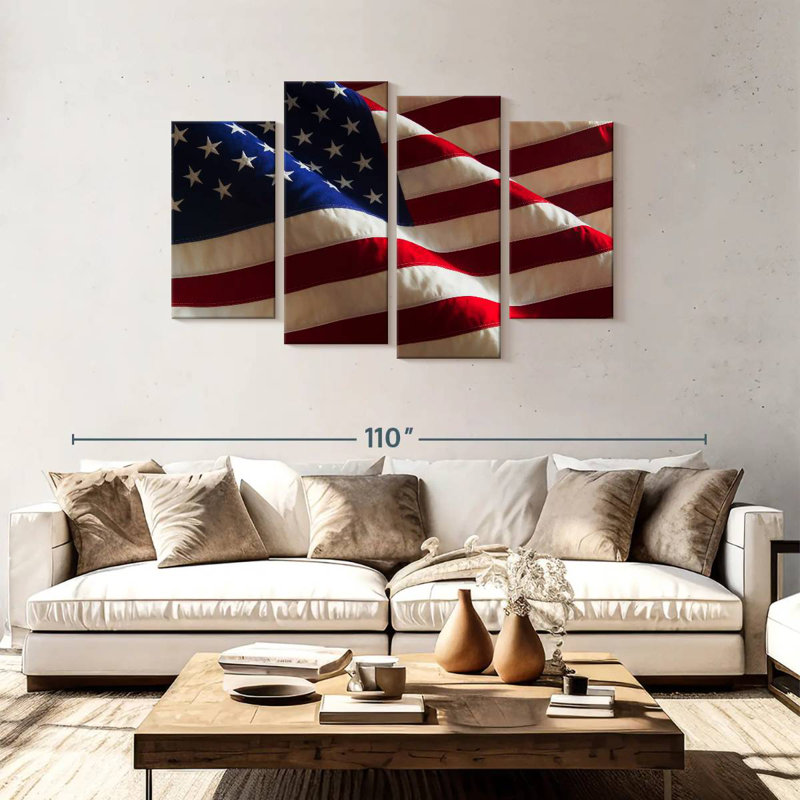 Borges Rippled American Flag, 48" H x 75" W