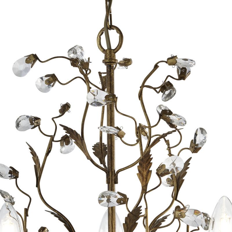 Lustre 5 lumières façon bougie Amryis, Brun / or
