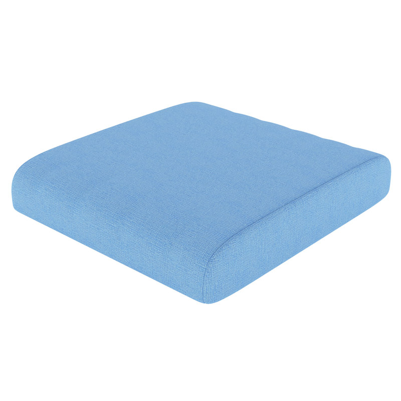 Sunbrella® Outdoor Ottoman Cushion, Sunbrella® Canvas Air Blue, 4" H x 22" W x 20" D