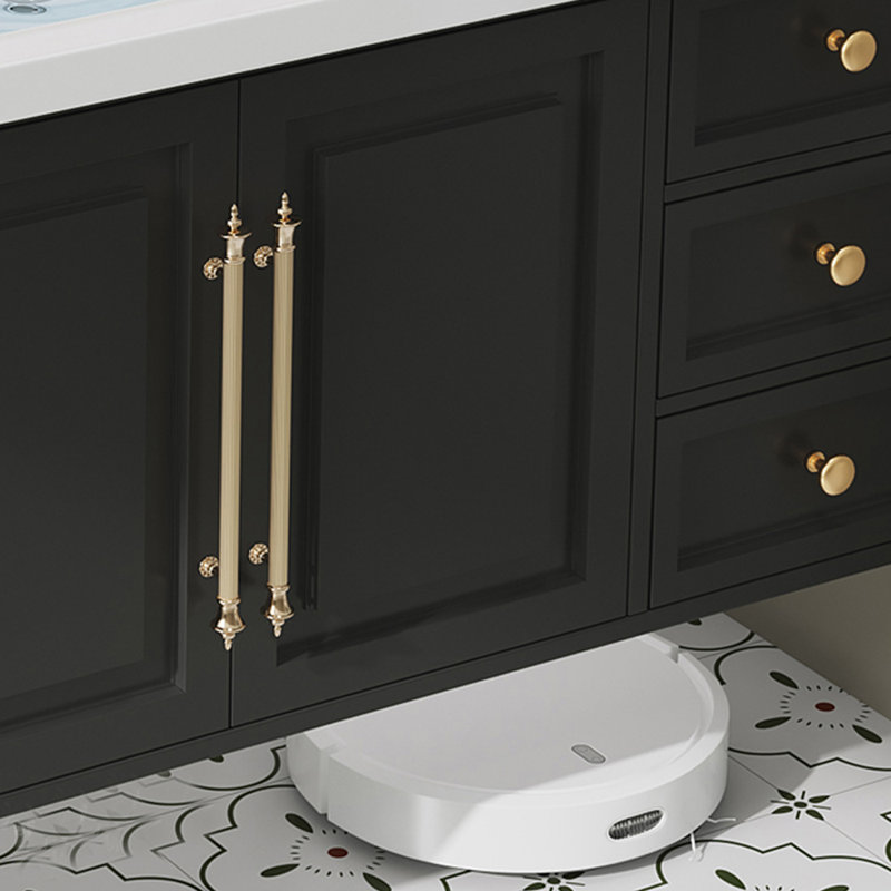 Armoire de salle de bain luxueuse de style français simple, H 21,65 po x l 55,12 po x P 19,69 po