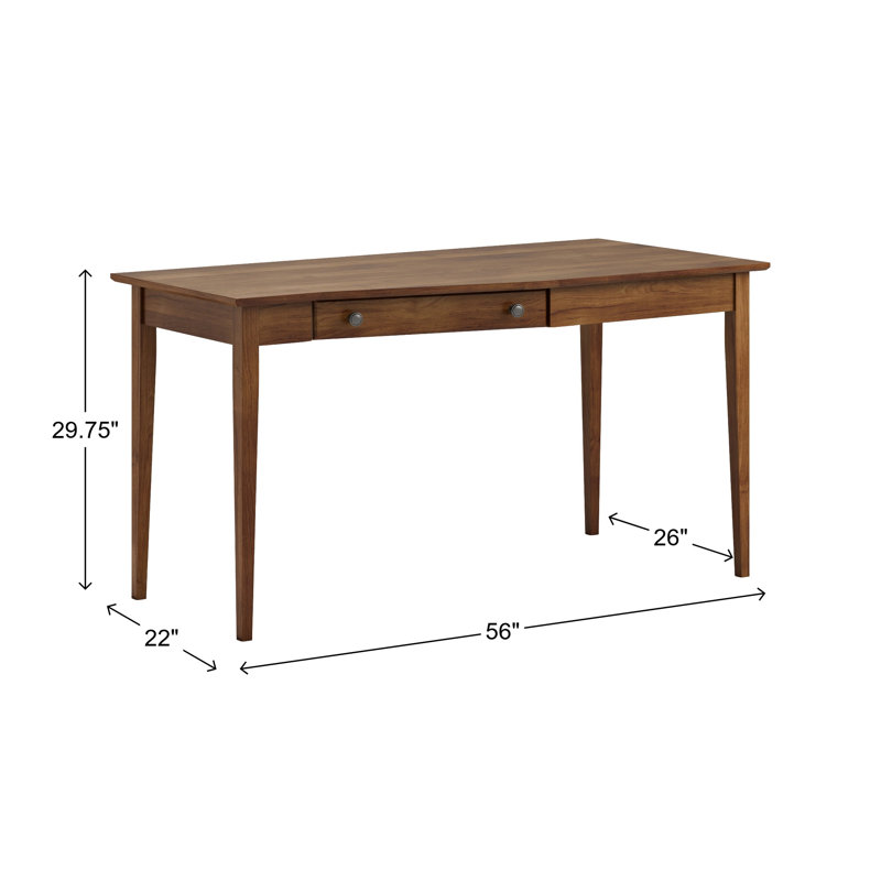 Bureau de base en bois massif Malani, Brun toscan