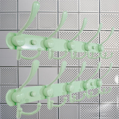 Heavy Duty Wall Mounted Coat Rack With 5 Triple Hooks, Stainless Steel For Entryway (Green, 2-Pack)