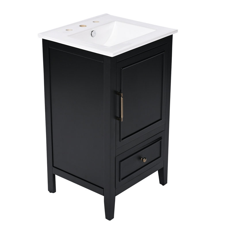 20" Bathroom Vanity with Sink, Black