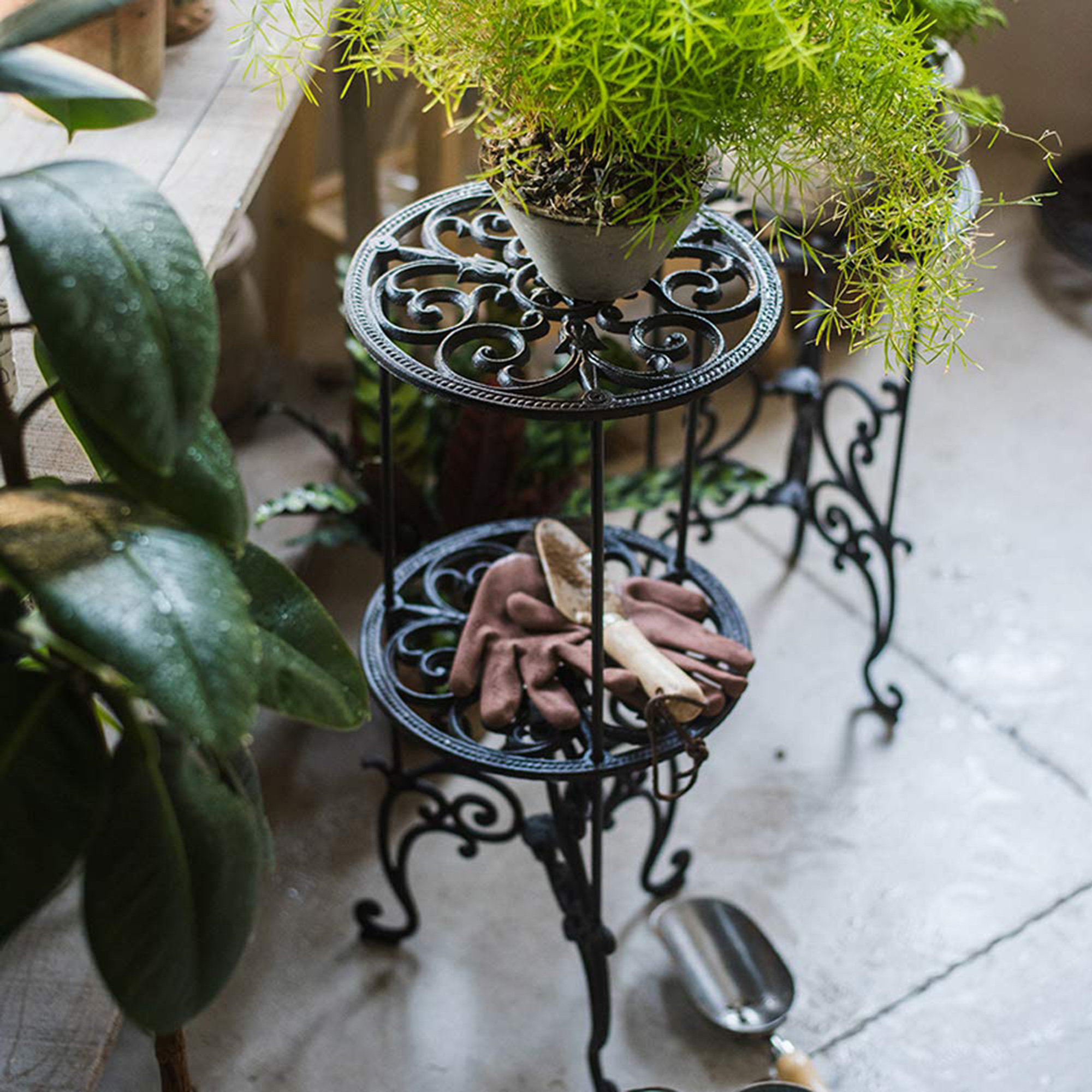 Bloomsbury Market 26-Inch 2 Tiers Metal Planter Rack | Wayfair