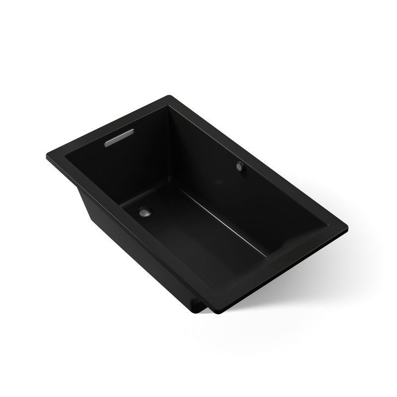 Baignoire de trempage en acrylique avec chauffe-eau 60 po. X 36 po. Underscore®, Noir